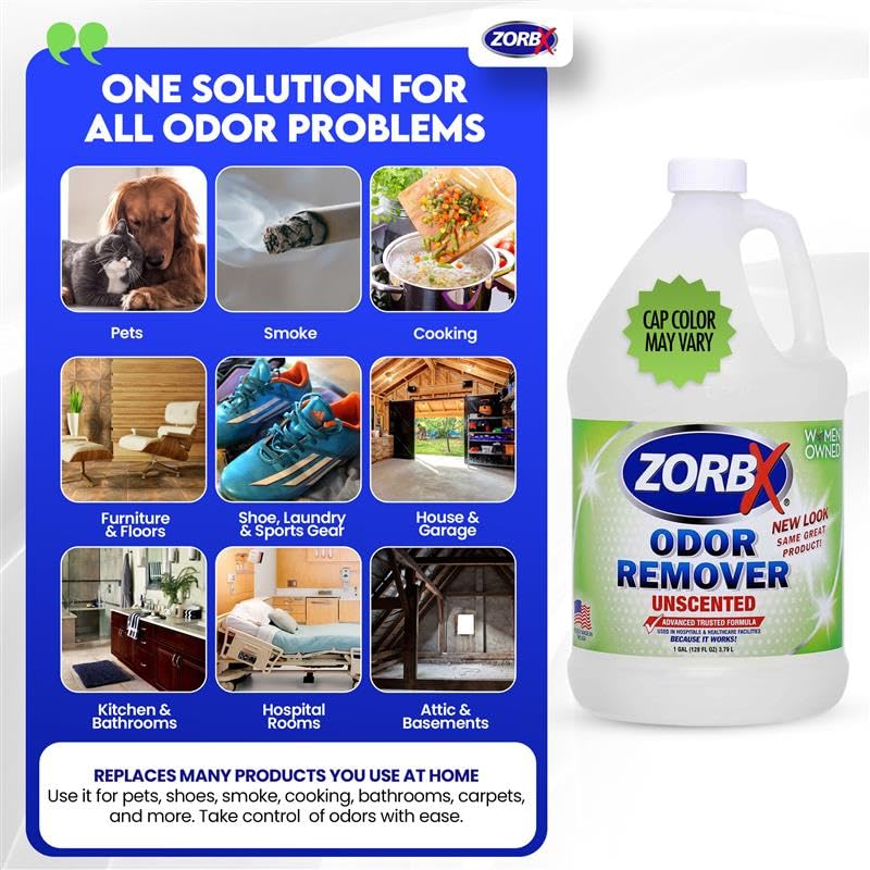 ZORBX Unscented Odor Eliminator Spray 128 Oz, 1 Gallon - Used in Hospitals & Healthcare Facilities - Advanced Trusted Odor Remover Formula - All-Purpose Deodorizer for Dog, Cat, Home, Carpet & Car - Image 5